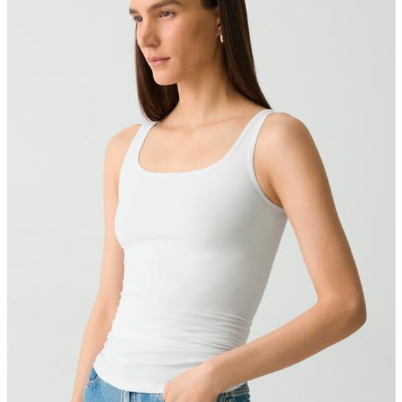 Theory Women's Len Tubular Tank Top White One Size NWT 110 - Picture 10 of 12